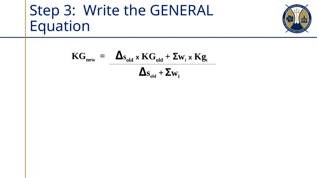Changes in Ship’s Center of Gravity Section 3.2 - slide 27 of 32