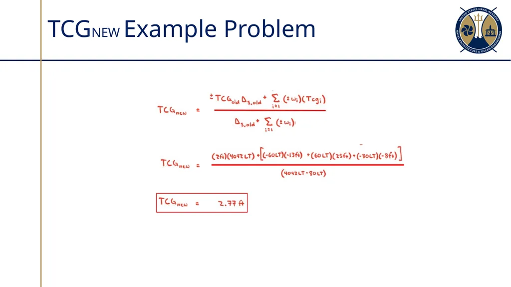 Changes in Ship’s Center of Gravity Section 3.2 - slide 31 of 32