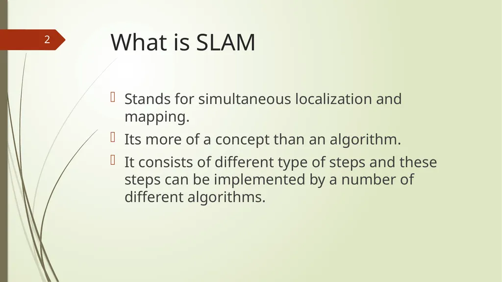 SLAM Techniques -Venkata satya jayanth Vuddagiri 1 - slide 2 of 29