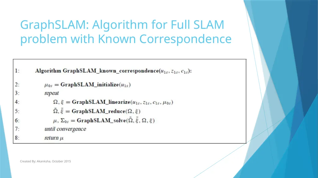 GraphSLAM Algorithm with Applications to Large - slide 11 of 19
