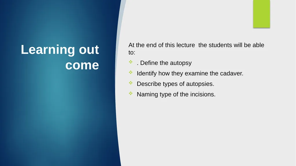 Post mortem methods Postmortem method Learning out - slide 3 of 29