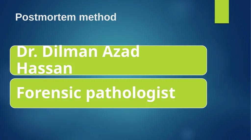 Post mortem methods Postmortem method Learning out - slide 2 of 29