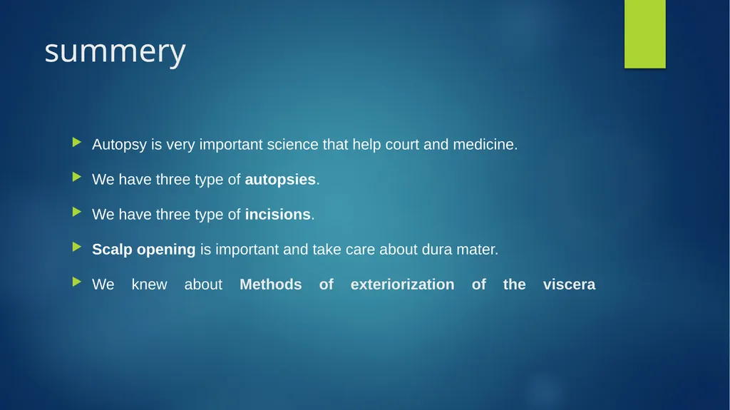 Post mortem methods Postmortem method Learning out - slide 27 of 29