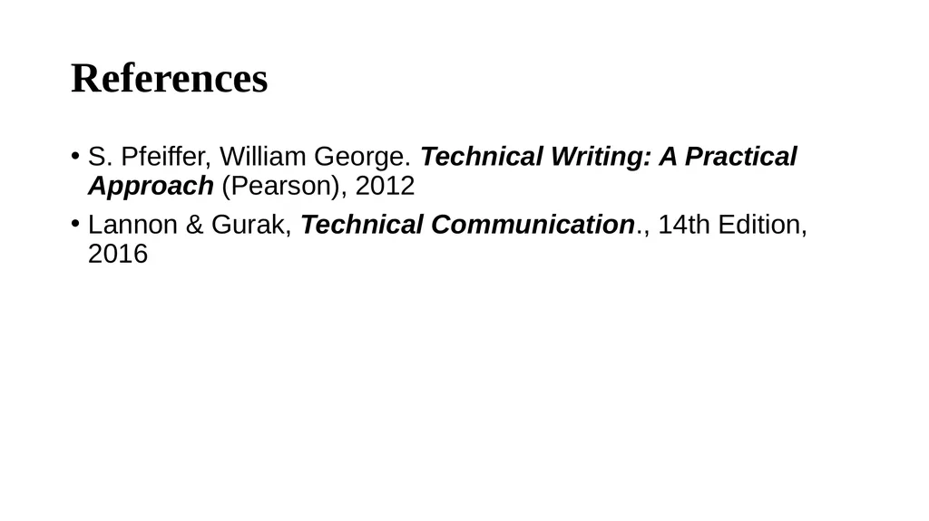 Technical and Business Writing TECHNICAL - slide 45 of 45