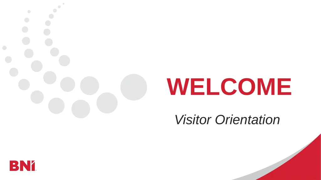 Visitor Orientation WELCOME TOP SALES & MARKETING