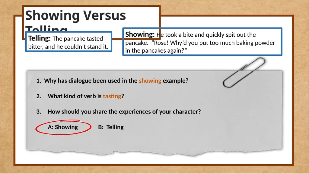 GCSE English Show me (don’t just tell me) GCSE - slide 17 of 21
