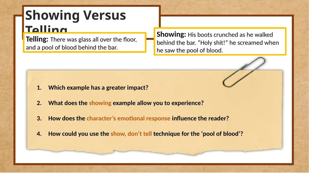 GCSE English Show me (don’t just tell me) GCSE - slide 18 of 21