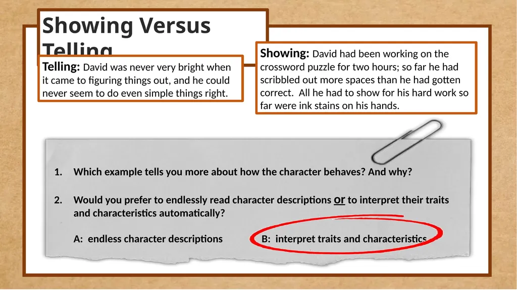 GCSE English Show me (don’t just tell me) GCSE - slide 19 of 21