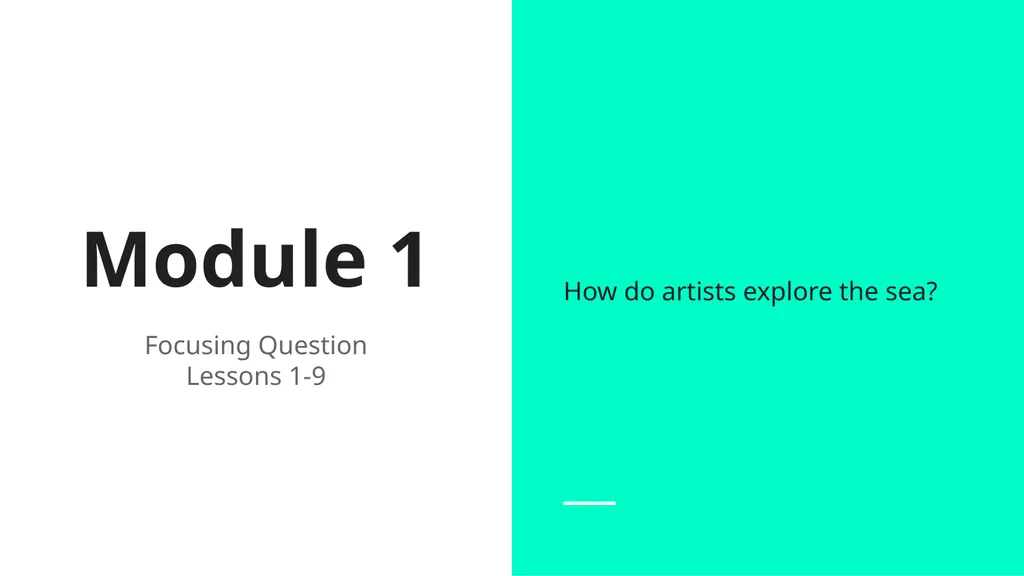 The Sea Module 1 Lessons 1-9 Why do people explore - slide 2 of 211