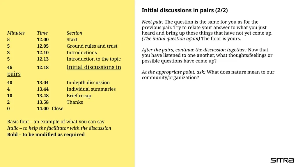 Draft script for the Nature Dialogue Use this as a - slide 10 of 15