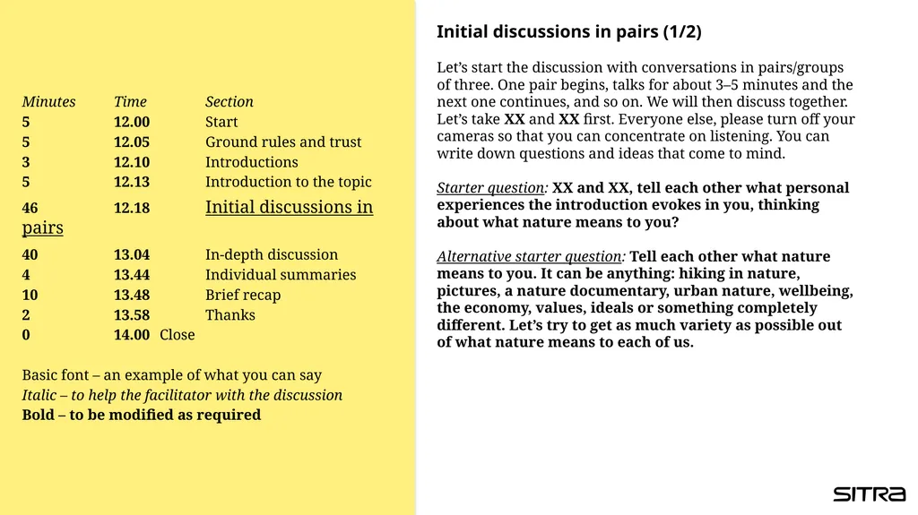 Draft script for the Nature Dialogue Use this as a - slide 9 of 15