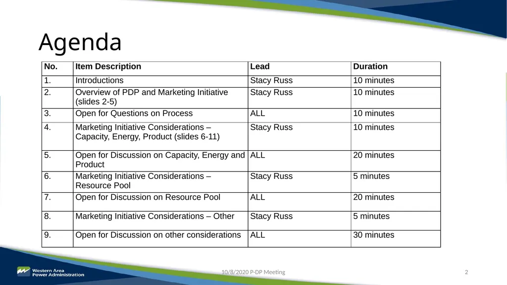 Parker-Davis Project Post-2028 Marketing - slide 2 of 15