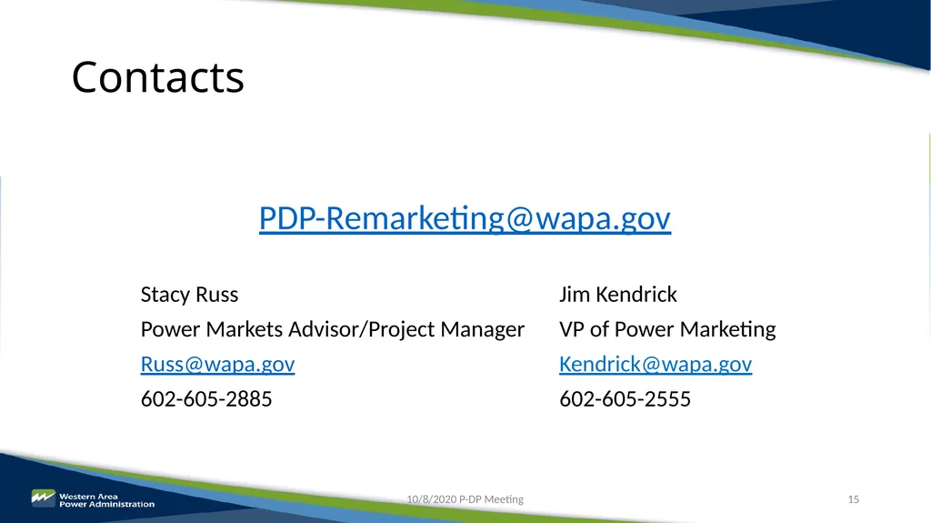Parker-Davis Project Post-2028 Marketing - slide 15 of 15