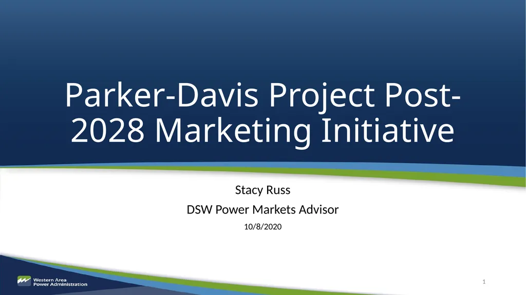 Parker-Davis Project Post-2028 Marketing - slide 1 of 15