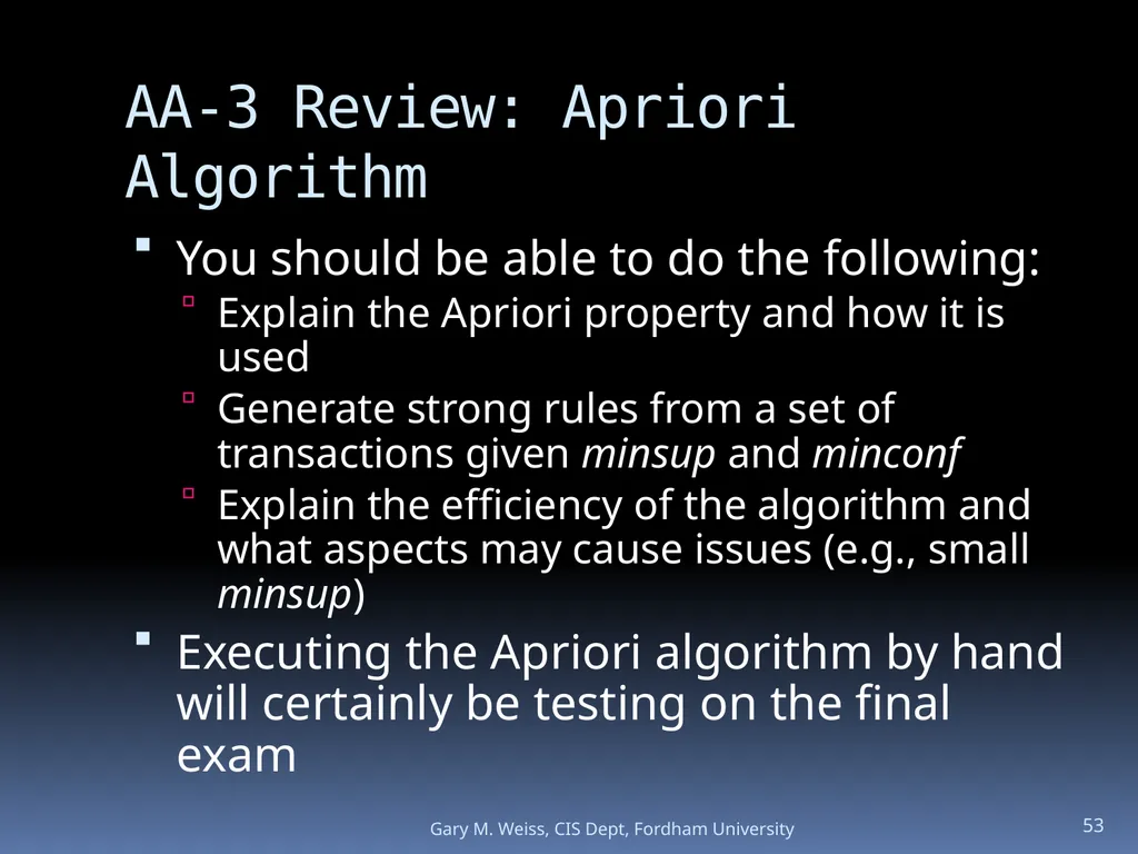 1 Module: Association Analysis Last updated - slide 53 of 65