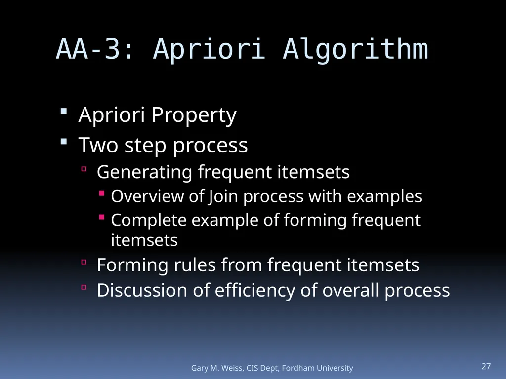 1 Module: Association Analysis Last updated - slide 27 of 65
