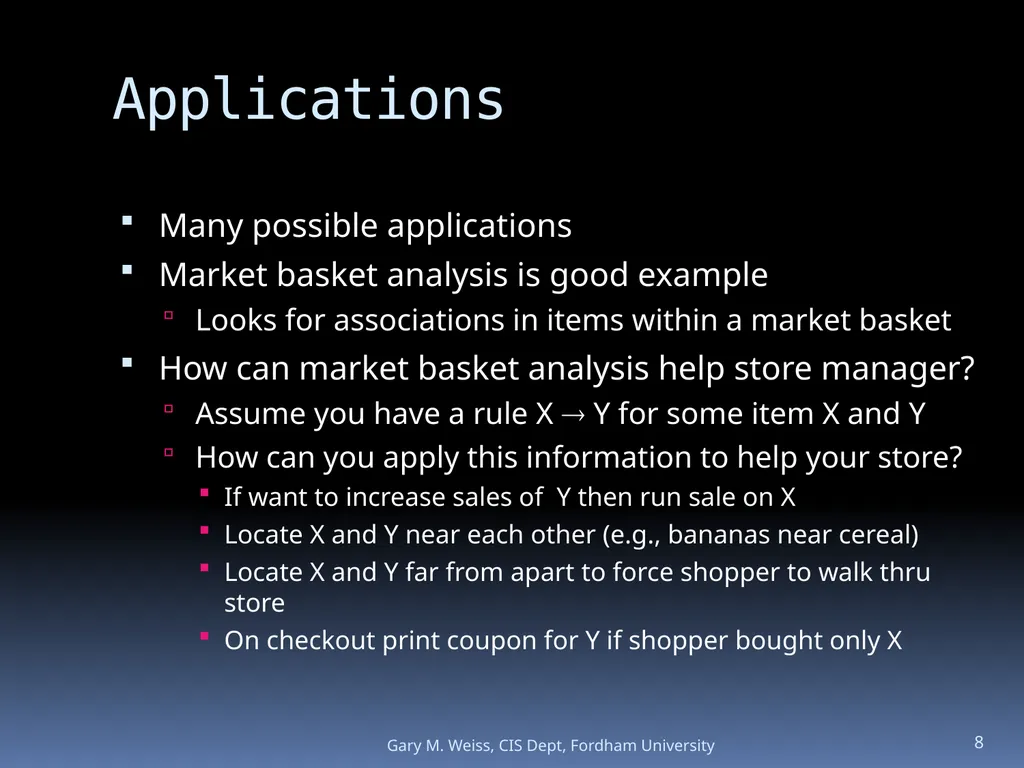 1 Module: Association Analysis Last updated - slide 8 of 65