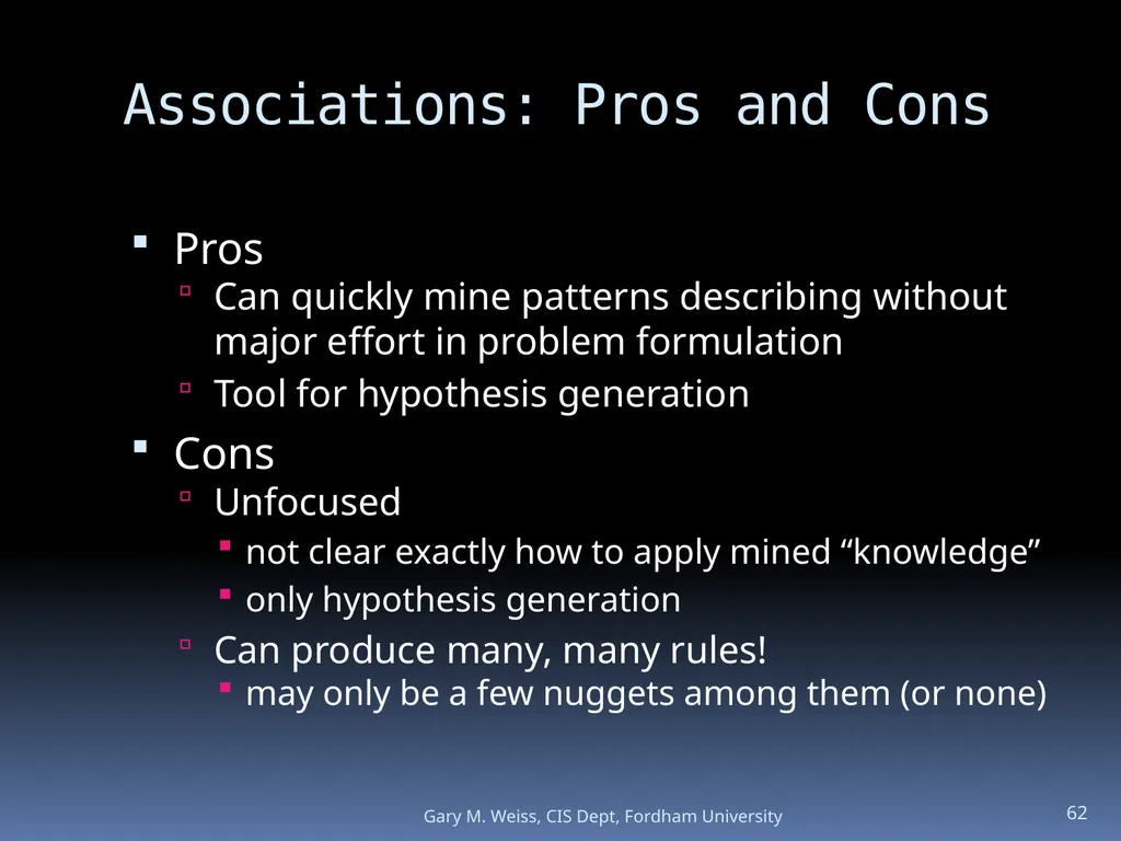 1 Module: Association Analysis Last updated - slide 62 of 65