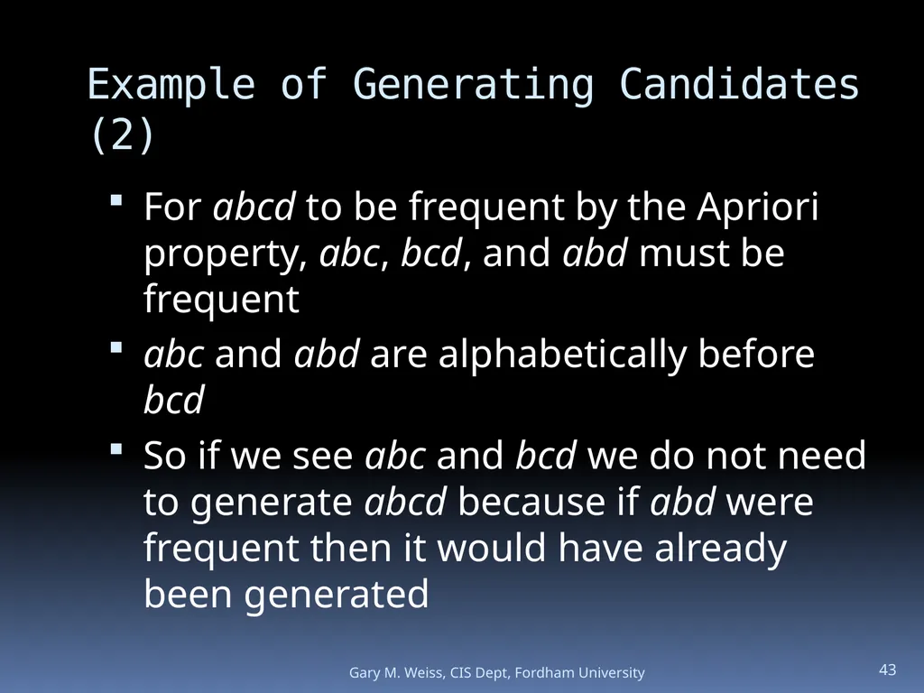 1 Module: Association Analysis Last updated - slide 43 of 65