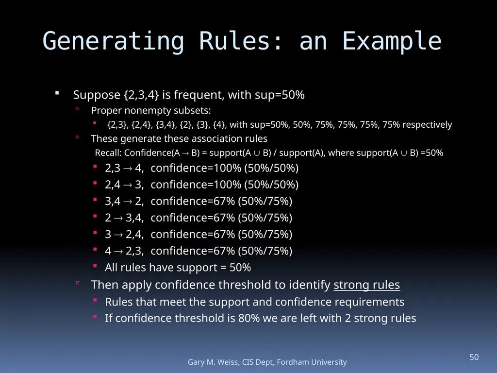 1 Module: Association Analysis Last updated - slide 50 of 65