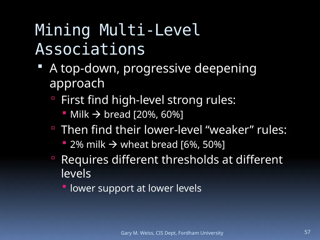 1 Module: Association Analysis Last updated - slide 57 of 65