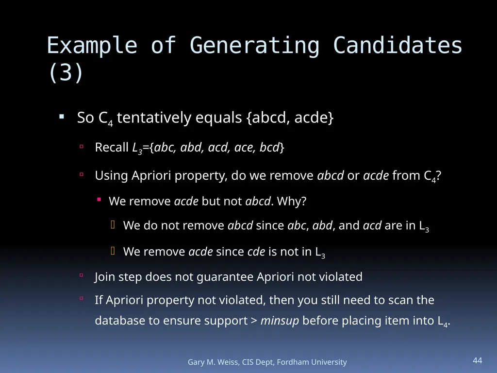 1 Module: Association Analysis Last updated - slide 44 of 65