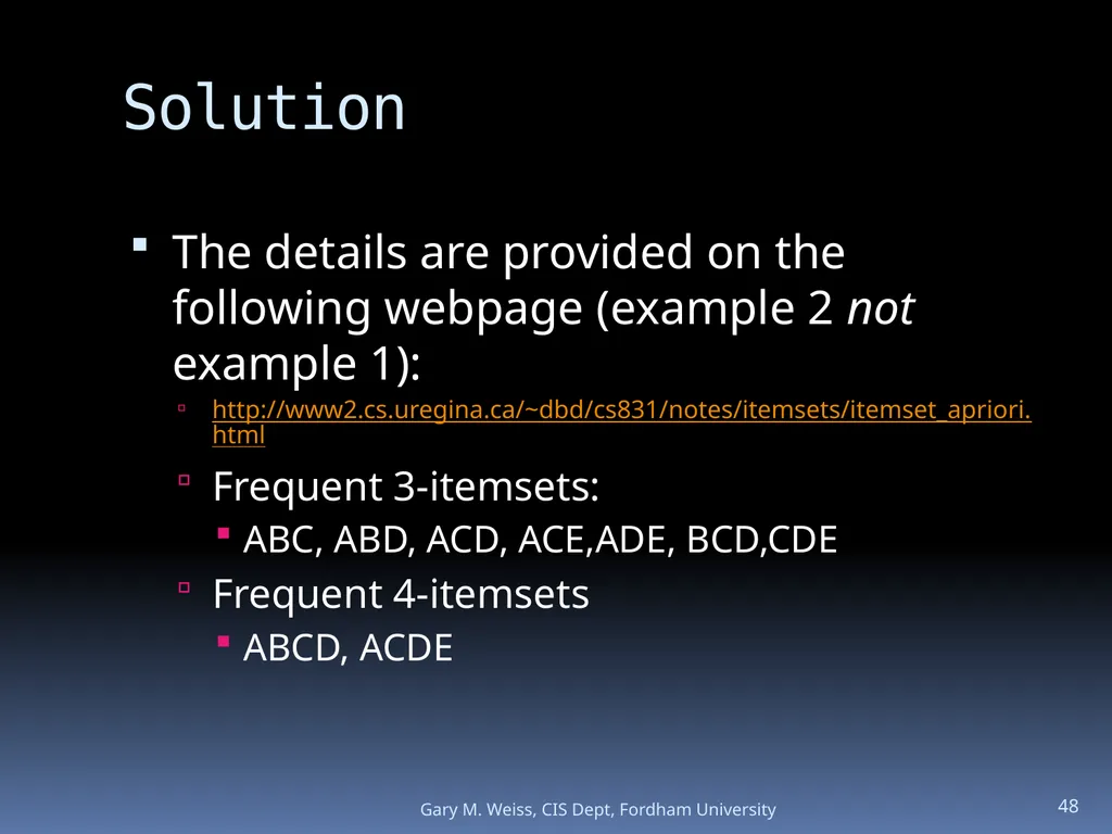 1 Module: Association Analysis Last updated - slide 48 of 65