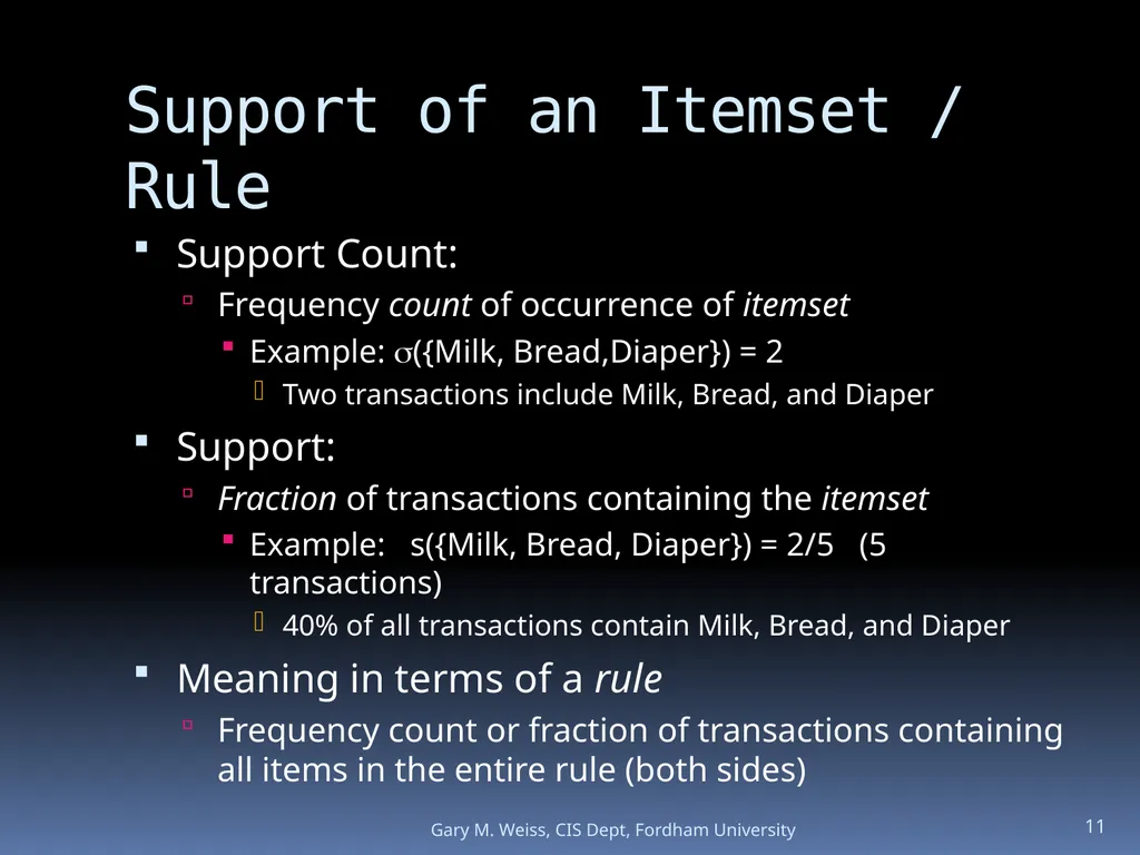 1 Module: Association Analysis Last updated - slide 11 of 65
