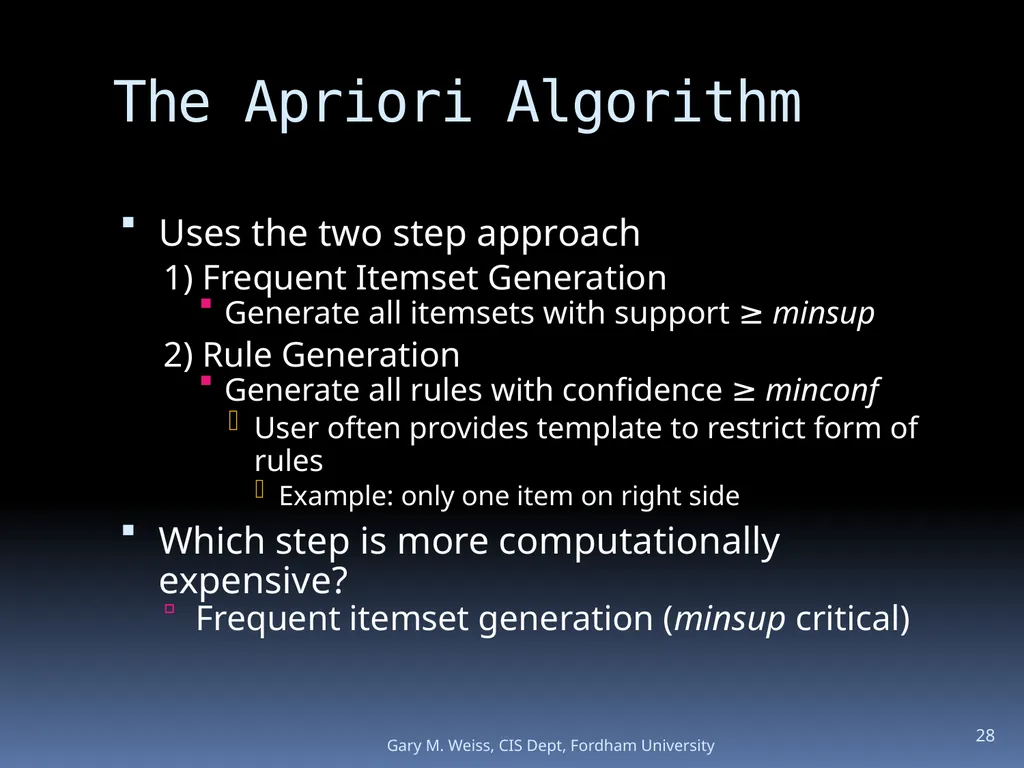 1 Module: Association Analysis Last updated - slide 28 of 65