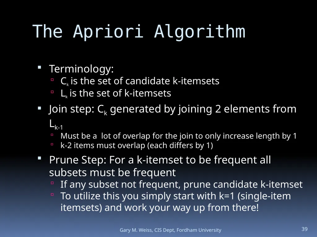 1 Module: Association Analysis Last updated - slide 39 of 65