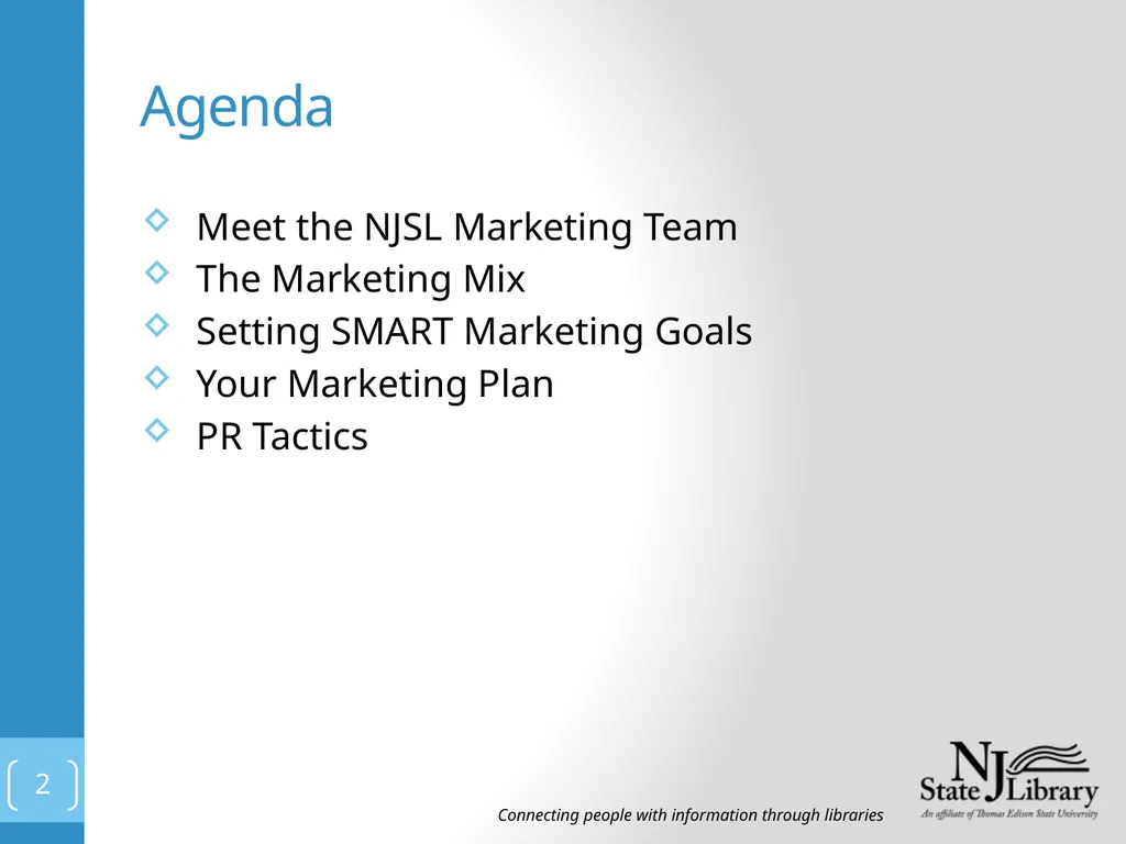 Marketing @Your Library Presented by: Tiffany - slide 2 of 13