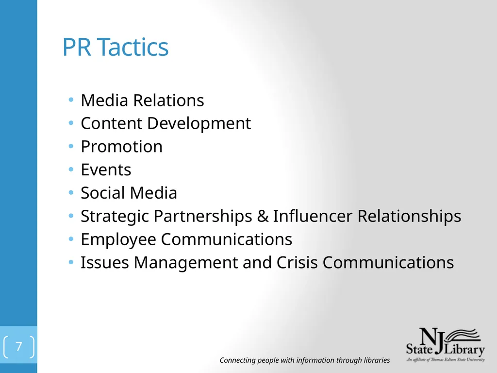 Marketing @Your Library Presented by: Tiffany - slide 7 of 13