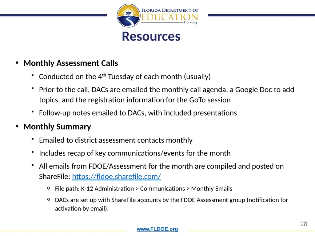 Orientation for New District Assessment - slide 28 of 34