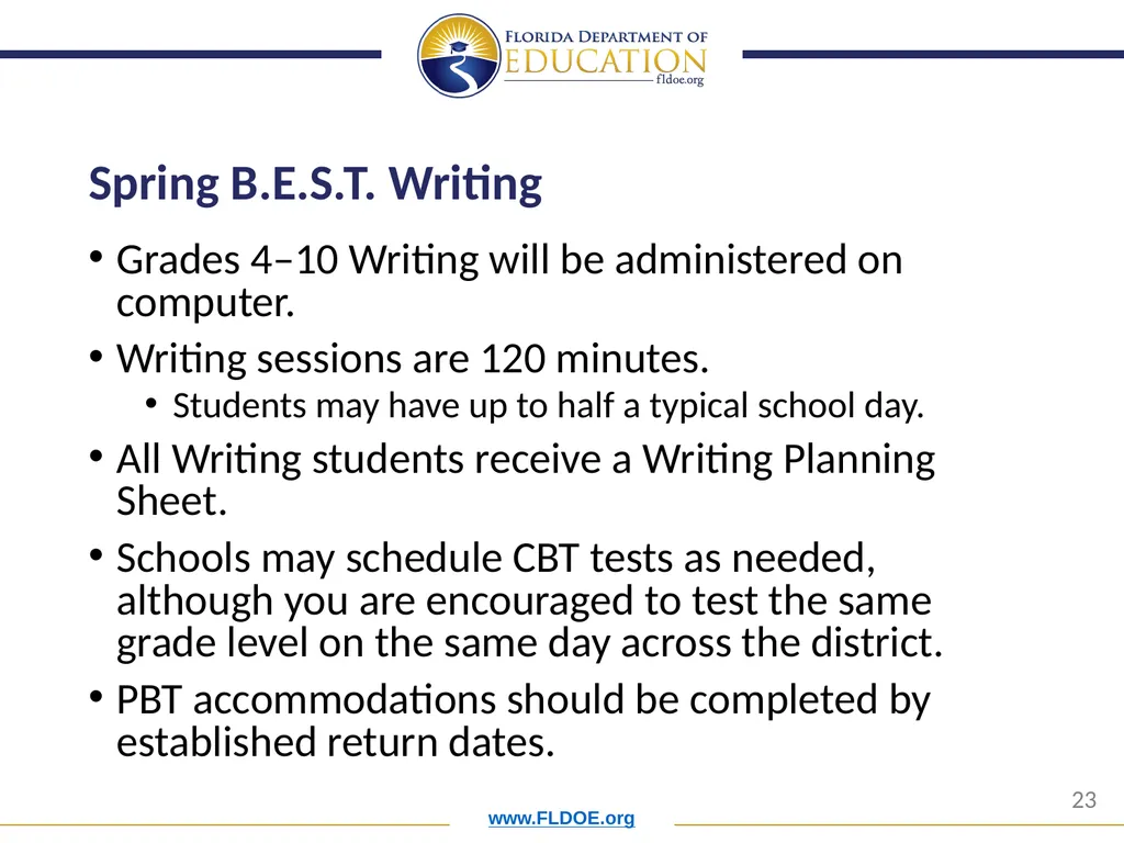 Orientation for New District Assessment - slide 23 of 34