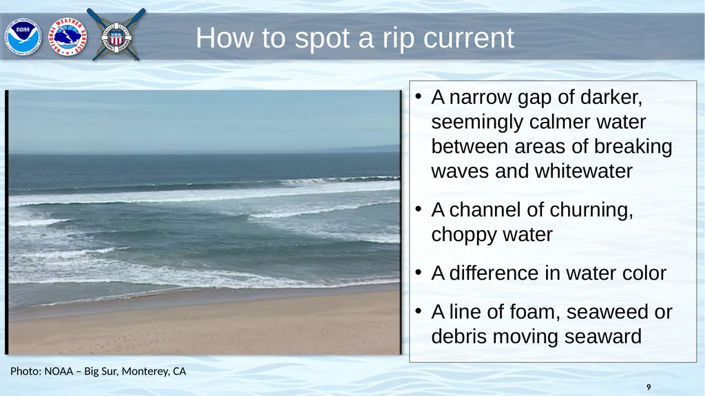 Rip Current Basics and Safety Information Know - slide 9 of 20