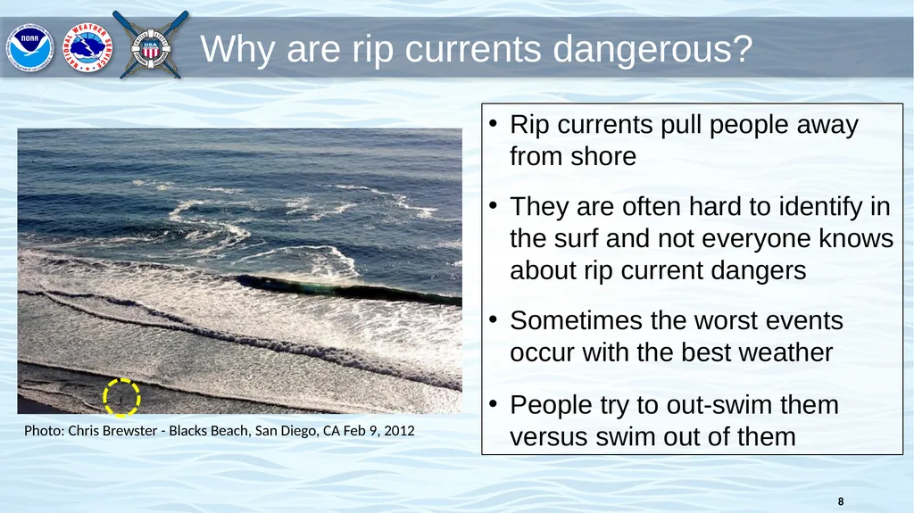 Rip Current Basics and Safety Information Know - slide 8 of 20