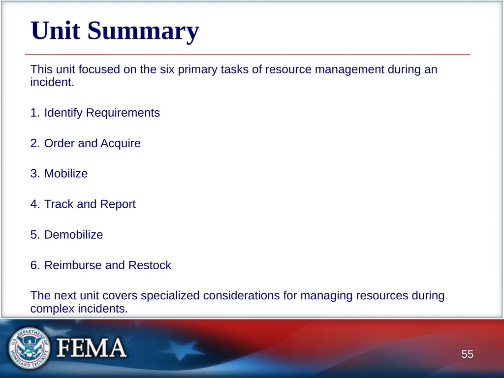 Managing Resources: Overview This graphic depicts - slide 55 of 55