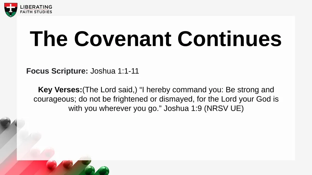LESSON 1: SEPTEMBER 6 The Covenant Continues Focus - slide 2 of 23