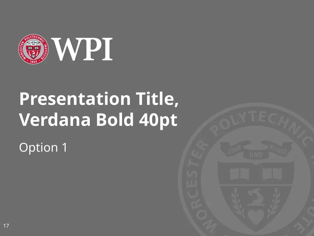 Presentation Title, Verdana Bold 40pt Option 1 1 - slide 17 of 32