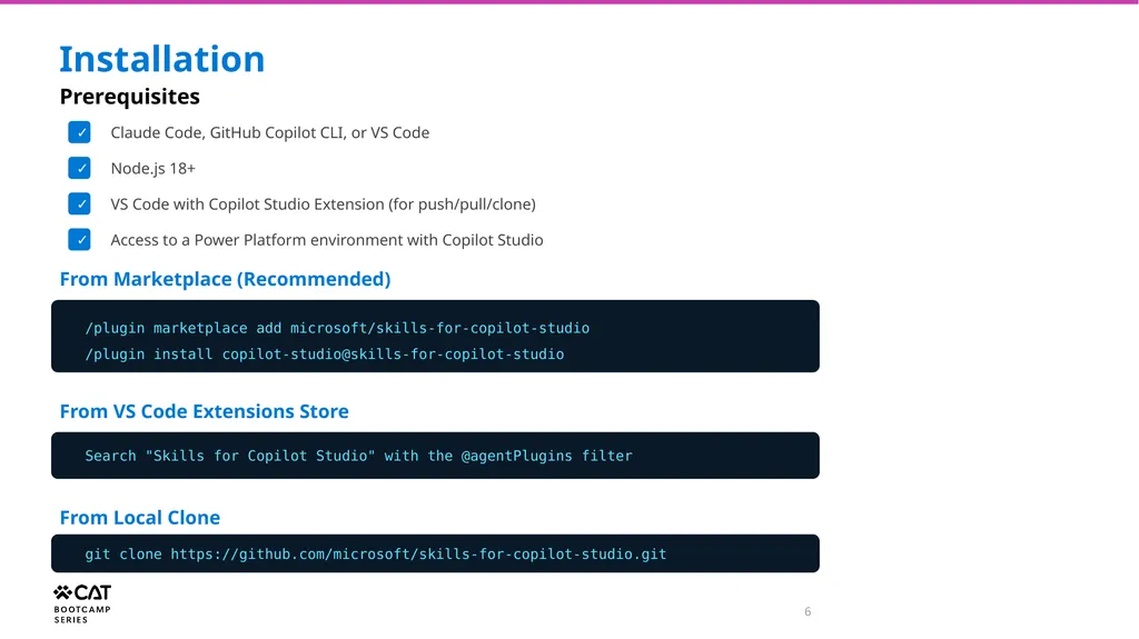 Copilot Studio Plugin for GitHub Copilot CLI and - slide 6 of 11