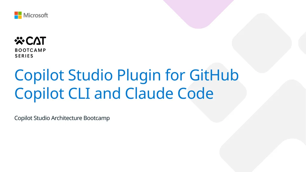 Copilot Studio Plugin for GitHub Copilot CLI and - slide 1 of 11