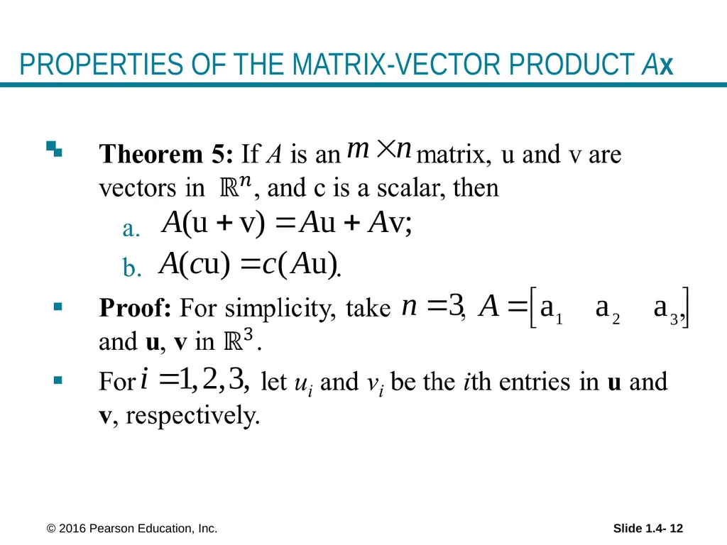 Linear Equations in Linear Algebra THE MATRIX - slide 12 of 15