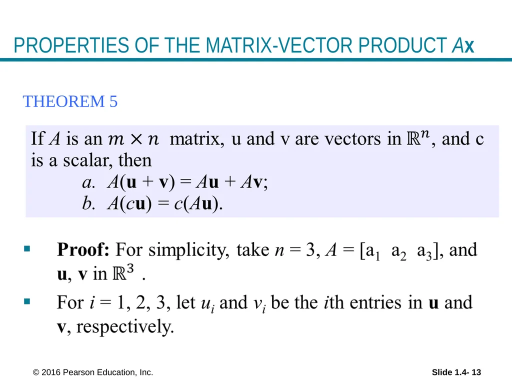 Linear Equations in Linear Algebra THE MATRIX - slide 13 of 15