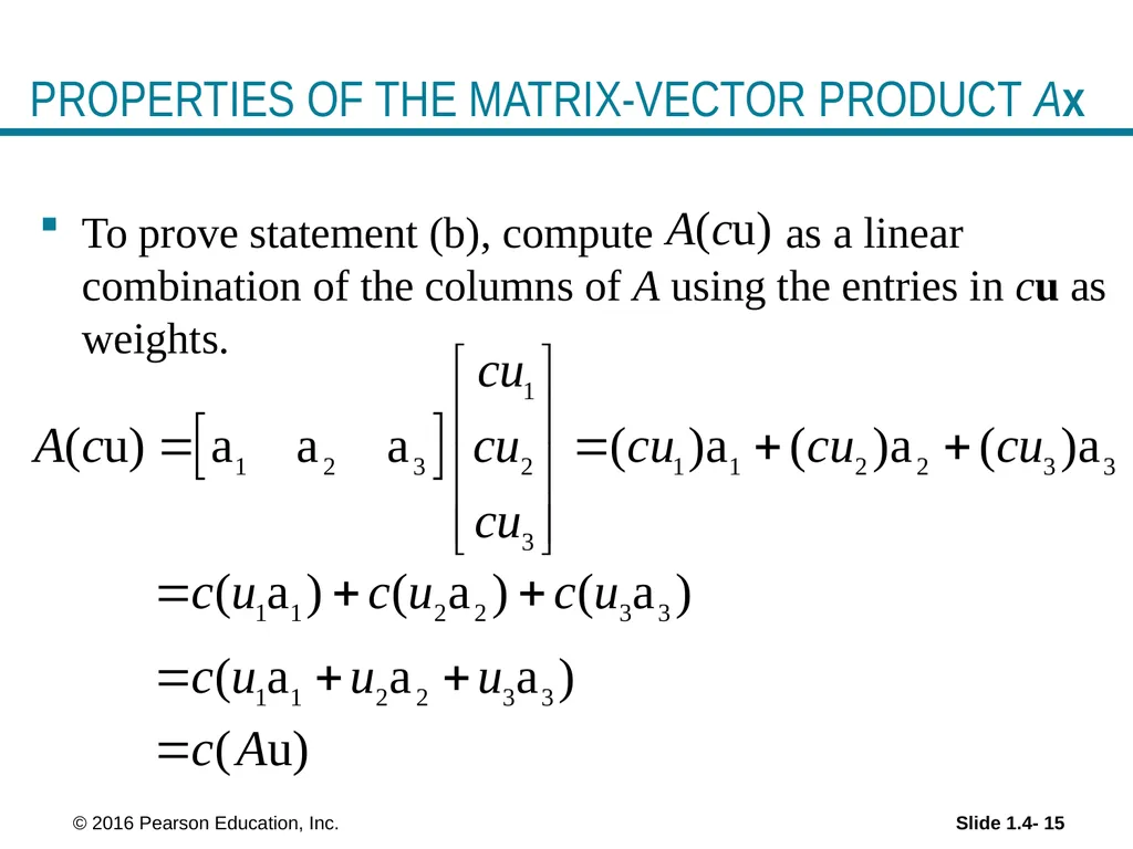 Linear Equations in Linear Algebra THE MATRIX - slide 15 of 15