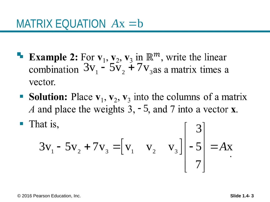 Linear Equations in Linear Algebra THE MATRIX - slide 3 of 15