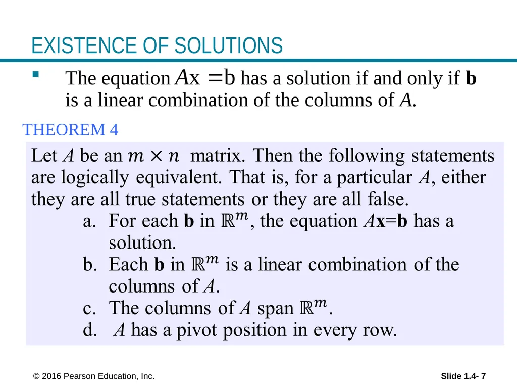 Linear Equations in Linear Algebra THE MATRIX - slide 7 of 15