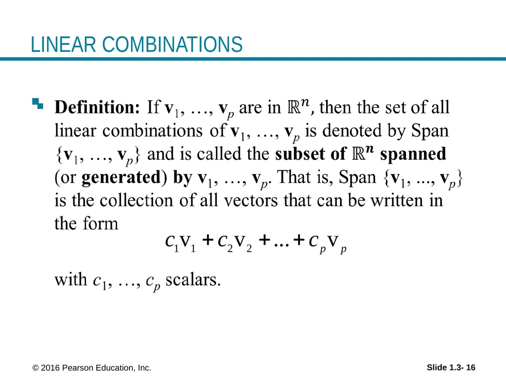 © 2016 Pearson Education, Inc. Linear Equations in - slide 16 of 18
