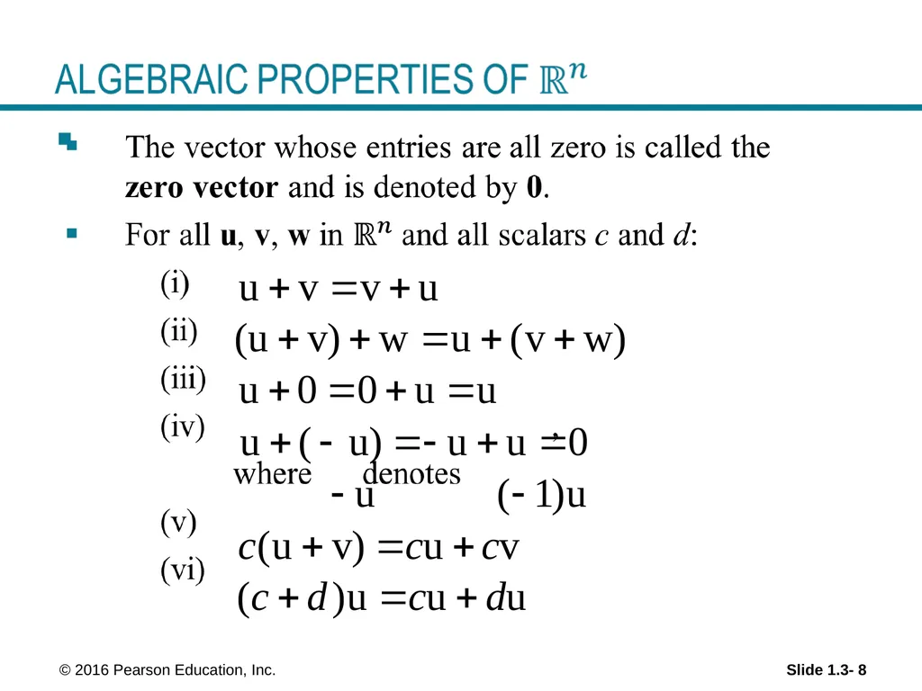 © 2016 Pearson Education, Inc. Linear Equations in - slide 8 of 18
