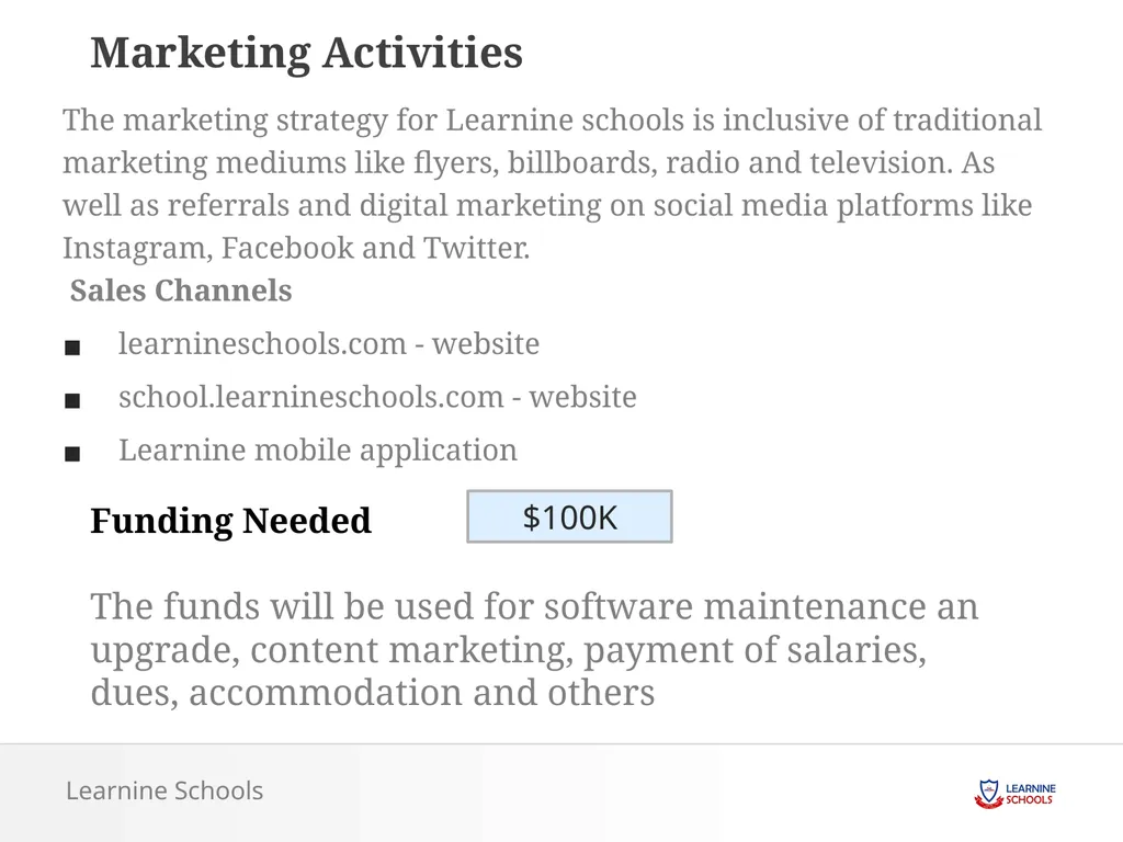 Learnine Schools Learnine schools is a digital - slide 5 of 5