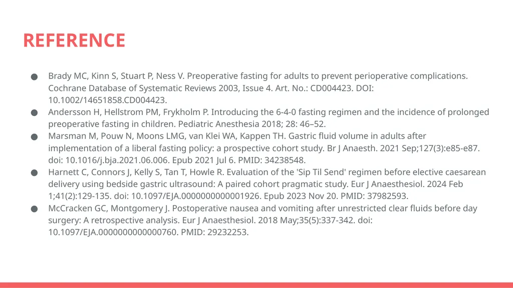 Preoperative Fasting Hannah Liu Topic For patients - slide 63 of 69